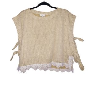 Umgee Striped Bohemian Lace Tie Shawl